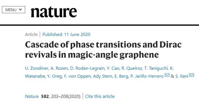 今年最火課題之一！魔角石墨烯三個(gè)月內(nèi)第5篇《Nature》！