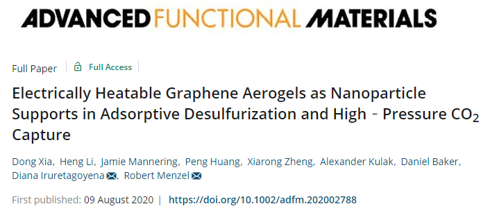 《AFM》：石墨烯氣凝膠支撐納米顆粒實現高性能有機硫/高壓CO2吸附！